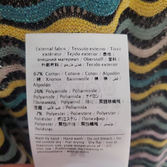 MISSONI Women's Long Duster Open Cardigan Multi-colour Waves Flared Sleeves Boho - Picture 14 of 14